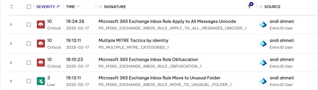 Exchange inbox rule alerts with obfuscation detections